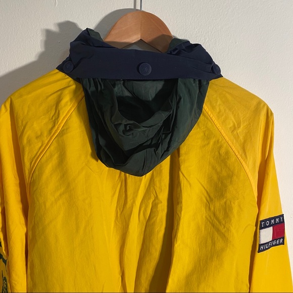 Vintage yellow Tommy Hilfiger hooded windbreaker - Picture 7 of 8